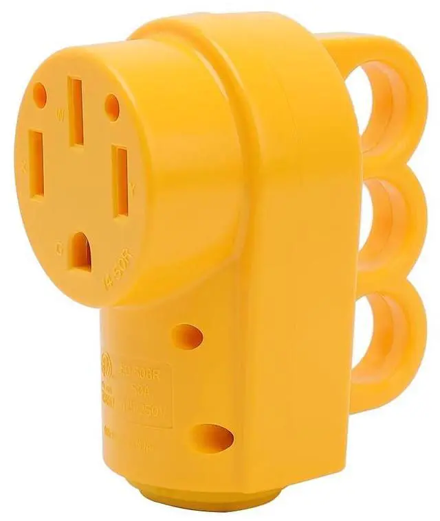 Main image of Nema 14-50R 50 Amp Heavy Duty Dryer Replacement Socket, Nema 14-50R Female, 50AMP Replacement Power Plug For Dryers, 50A 125V 250V Socket with Handle yellow