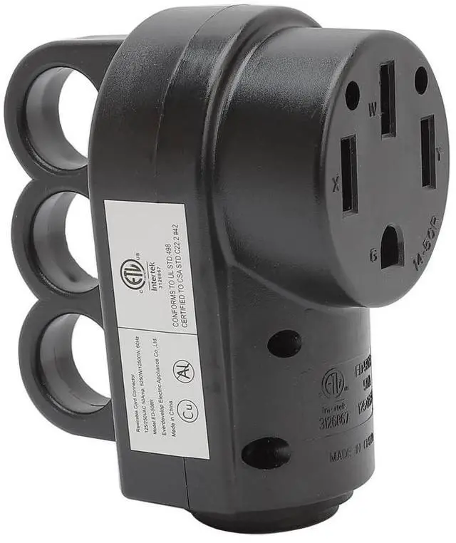 Alt view image 2 of 5 - Nema 14-50R 50 Amp Heavy Duty Dryer Replacement Socket, Nema 14-50R Female, 50AMP Replacement Power Plug For Dryers, 50A 125V 250V Socket with Handle