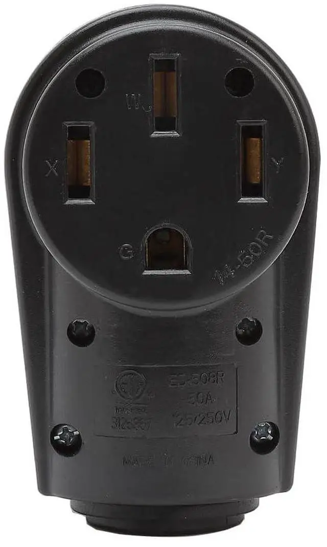 Alt view image 3 of 5 - Nema 14-50R 50 Amp Heavy Duty Dryer Replacement Socket, Nema 14-50R Female, 50AMP Replacement Power Plug For Dryers, 50A 125V 250V Socket with Handle