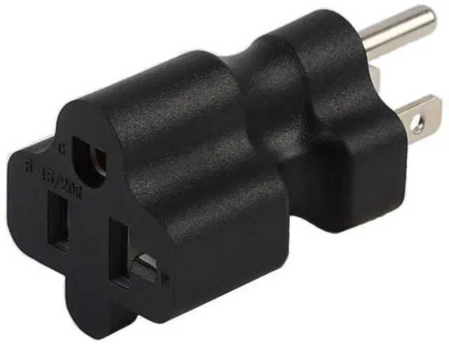 Main image of (2xPCS) Nema 15 Amp to 20 Amp Plug Adapter Low Profile NEMA 5-15P to 5-15/20R (Comb 20Amp T Blade) 15 Amp Household Plug to 20 Amp T-Blade AC Power Adapter