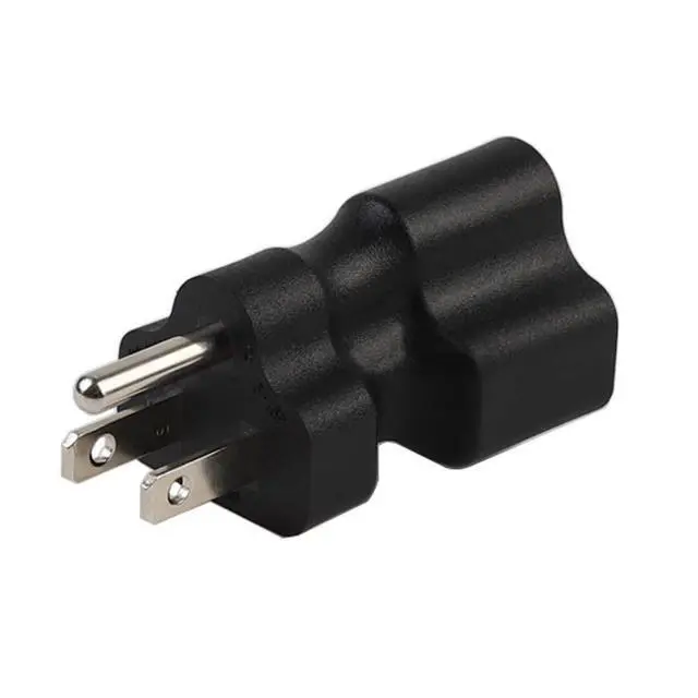 Alt view image 2 of 5 - Nema 15 Amp to 20 Amp Plug Adapter Low Profile NEMA 5-15P to 5-15/20R (Comb 20Amp T Blade) 15 Amp Household Plug to 20 Amp T-Blade AC Power Adapter