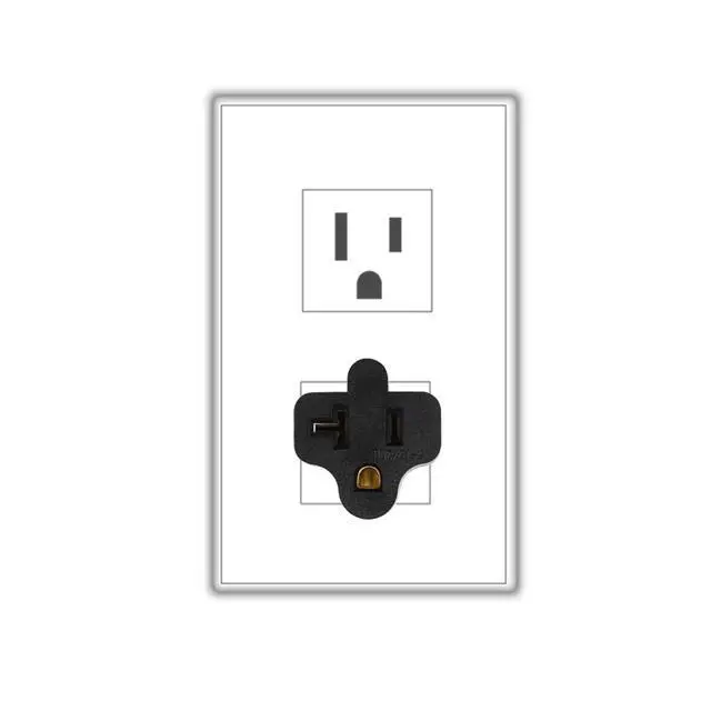 Alt view image 5 of 5 - (2xPCS) Nema 15 Amp to 20 Amp Plug Adapter Low Profile NEMA 5-15P to 5-15/20R (Comb 20Amp T Blade) 15 Amp Household Plug to 20 Amp T-Blade AC Power Adapter
