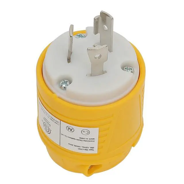 Alt view image 4 of 5 - Nema L5-20P 20 Amp 125 Volt Connector, L5-20 Locking Power Cord Connector 2P 3W, Locking Plug, Industrial Grade DIY Twist-Lock Cord Male Plug
