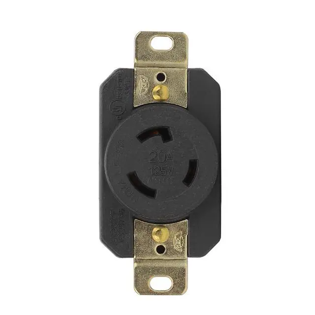 Alt view image 5 of 6 - Nema L5-20R 20A 125V 2 Pole 3 Wire Industrial Grade Locking Female Receptacle Connector, Industrial Twist Lock L5-20 20-Amp Generator Receptacle. LK-2321F