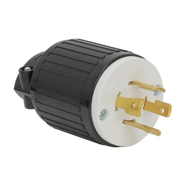 Alt view image 2 of 7 - Nema L15-20P Flanged Outlet with Waterproof Cover, 15-20P Lock in 3 Pole 4 Wire 20AMP 250V Male Receptacle,UL Verified Nema L15-20P Outlet Black Color