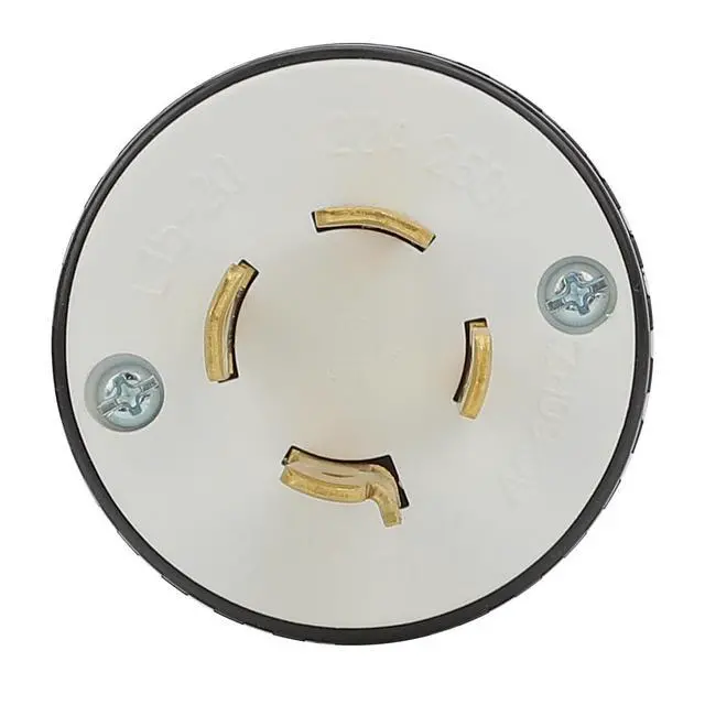 Alt view image 3 of 7 - Nema L15-20P Flanged Outlet with Waterproof Cover, 15-20P Lock in 3 Pole 4 Wire 20AMP 250V Male Receptacle,UL Verified Nema L15-20P Outlet Black Color