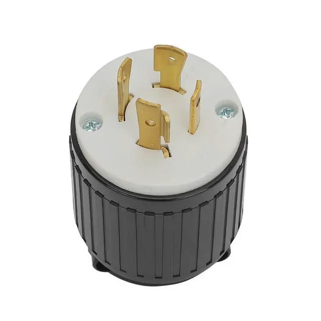 Alt view image 4 of 7 - Nema L15-20P Flanged Outlet with Waterproof Cover, 15-20P Lock in 3 Pole 4 Wire 20AMP 250V Male Receptacle,UL Verified Nema L15-20P Outlet Black Color