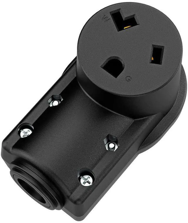 Main image of NEMA 7-30R Plug,7-30R 30A/277V Female Socket (ETL Certified) 30Amp 277Volt Cord End Receptacle, Heavy Duty 3-Prong Connector, Black Color