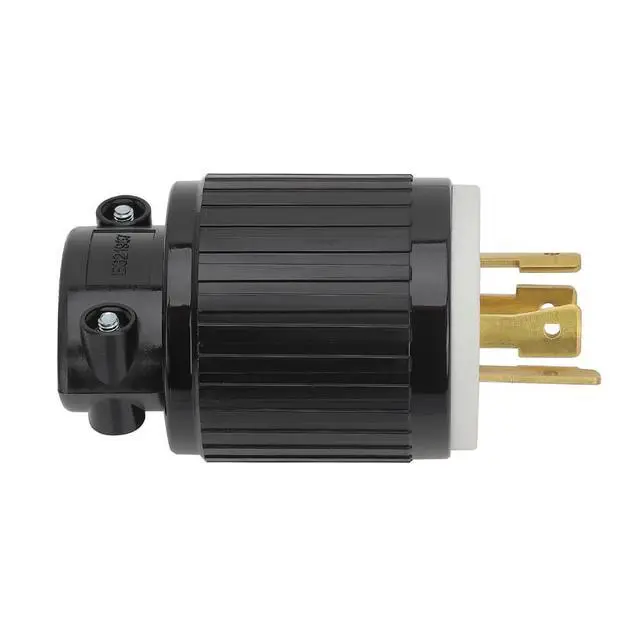 Alt view image 6 of 7 - Nema L15-20P Flanged Outlet with Waterproof Cover, 15-20P Lock in 3 Pole 4 Wire 20AMP 250V Male Receptacle,UL Verified Nema L15-20P Outlet Black Color