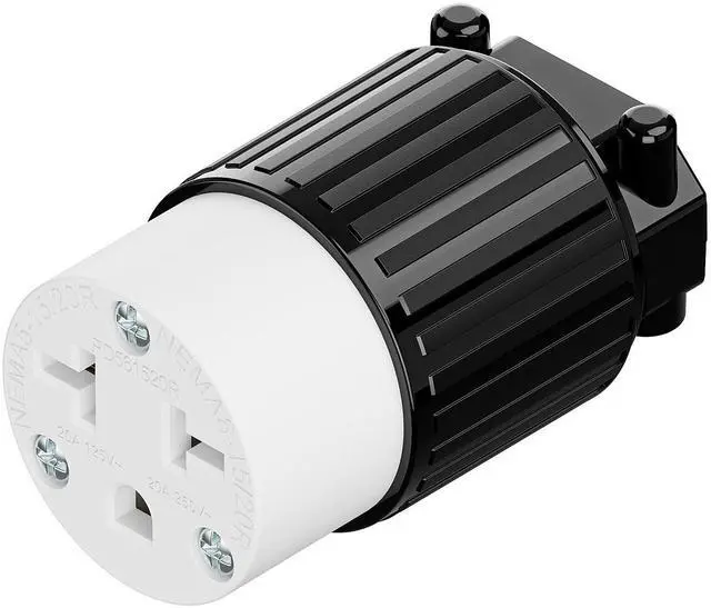 Main image of Four-in-One Heavy Duty NEMA 5-15R/5-20R/6-15R/6-20R Female Receptacle,15A/20A 125VOLT, 15A/20A 250V NEMA 4-in-1 Connector, Straight Female Socket Black and White Color