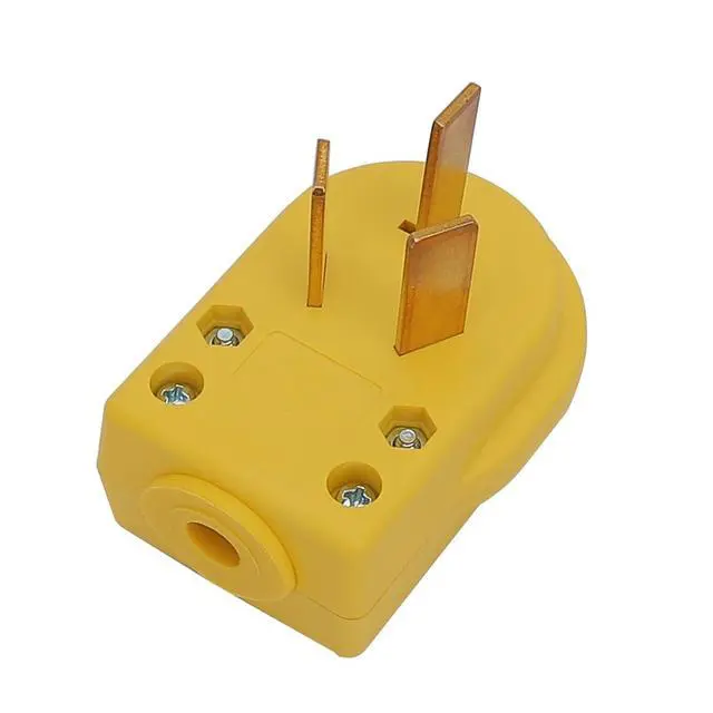 Alt view image 3 of 6 - Nema 10-50P Plug, 50 Amp 125/250 Volt, 3 Pole 3 Wire Grounding, Straight Blade, Yellow, Rohs, Reach, Dryer, Range, Industrial, Electrical Plug