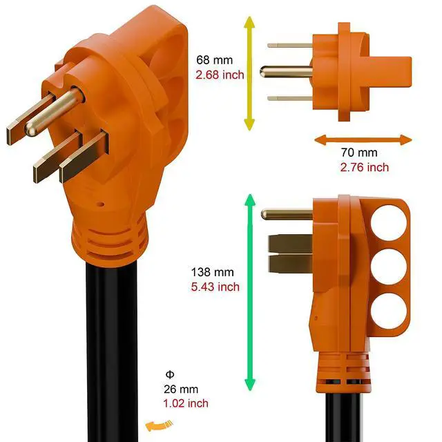 Alt view image 5 of 6 - Nema SS 2-50P Waterproof RV 50Amp Power Inlet Box and SS 2-50P Extension Cable 15FT AC0069