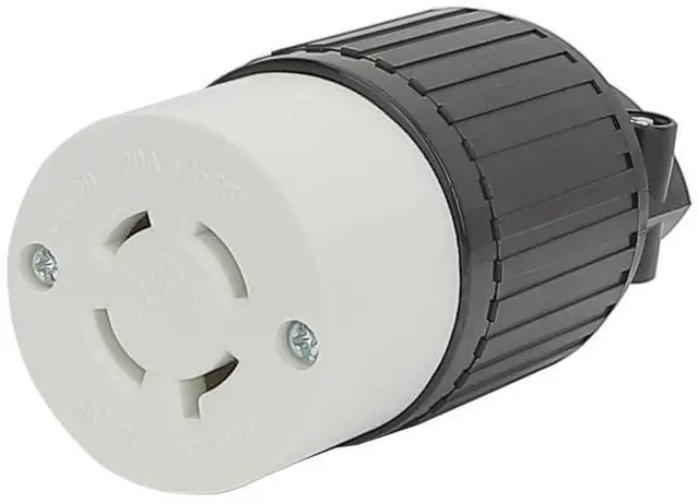 Main image of Nema L14-20R Flanged Outlet with Waterproof Cover, 14-20R Lock in 3 Pole 4 Wire 20AMP 125/250V Female Receptacle,UL Verified Nema L14-20R Outlet Black Color