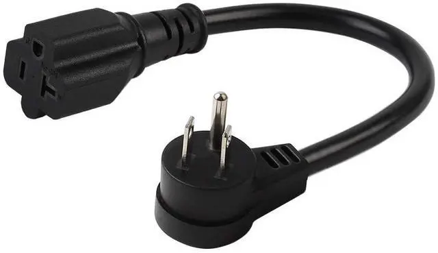 Main image of Bulit ECO Right Angle 14AWG 1Foot NEMA 5-15P to 5-15/20R Power Cable, 15A to 20A, UL Listed T-Blade Adapter