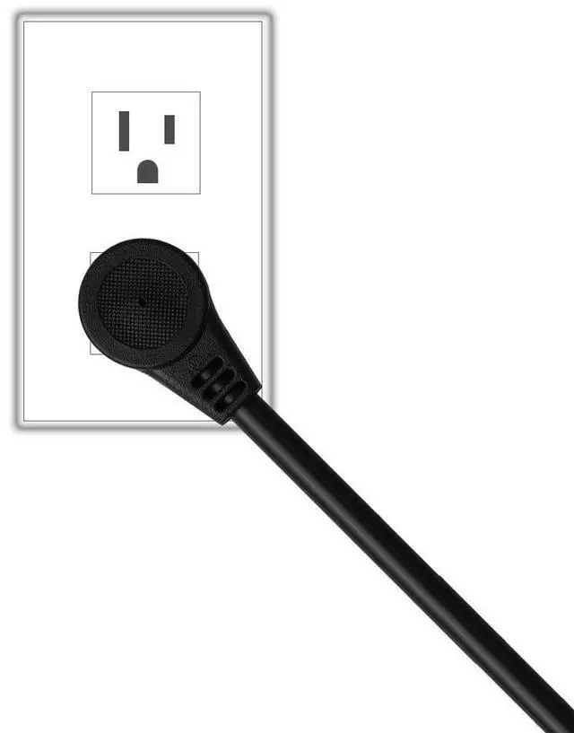 Alt view image 3 of 5 - Bulit ECO Right Angle 14AWG 1Foot NEMA 5-15P to 5-15/20R Power Cable, 15A to 20A, UL Listed T-Blade Adapter