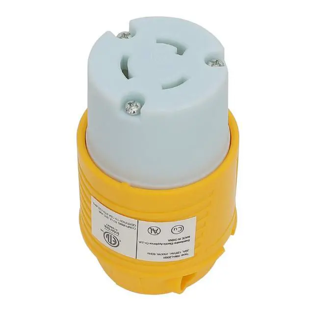 Alt view image 4 of 6 - Nema L5-20R 20 Amp 125 Volt Connector, L5-20 Locking Power Cord Connector 2P 3W, Locking Plug, Industrial Grade DIY Twist-Lock Cord Female Plug