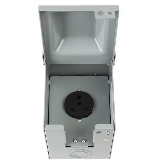 Alt view image 2 of 5 - Nema TT-30R 30AMP 125Volt RV Outlet Box, TT-30 30A female Outdoor Waterproof Power Inlet Socket, ETL Listed TT-30R RV Power Charging Box, 30A AD0071