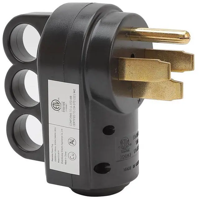 Alt view image 2 of 5 - Nema 14-50P 4-Prong 50 Amp Heavy Duty Dryer Replacement Plug, Nema 14-50P Male, 50AMP Replacement Power Assembly Plug for Dryers, 50A 125V 250V Plug with Handle
