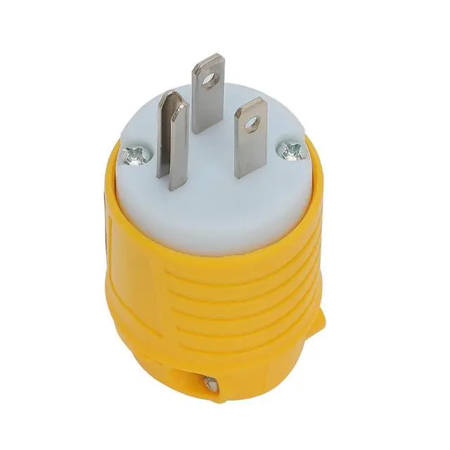 Alt view image 4 of 5 - USA 3-Prong Male AC Plug, ETL Nema 5-15P 3 Pole Straight Blade DIY Rewirable, 15A 125V USA 3Pin Connector, Nema 5-15 Male US 3Pole AC Power Plug, Yellow