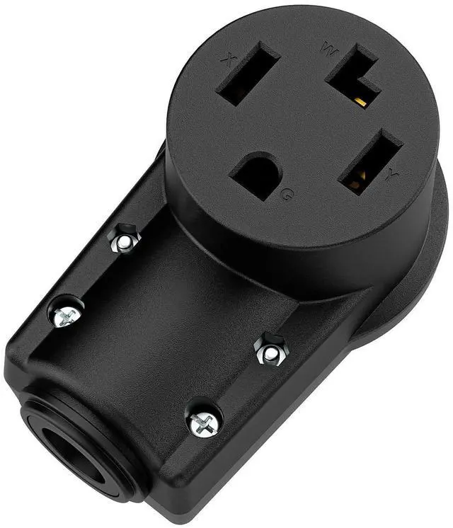 Main image of NEMA 14-30R Plug,14-30 30A/125/250V Female Connector, (ETL Certified) 30Amp 125/250Volt Cord End Socket, Female 30A Dryer Receptacle, Heavy Duty, Black Color