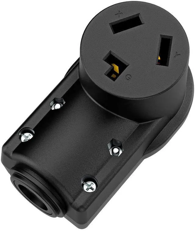 Main image of NEMA 10-30R Plug,10-30 30A/125/250V Female Connector, (ETL Certified) 30Amp 125/250Volt Cord End Socket, Female 30A Dryer Receptacle, Heavy Duty, Black Color