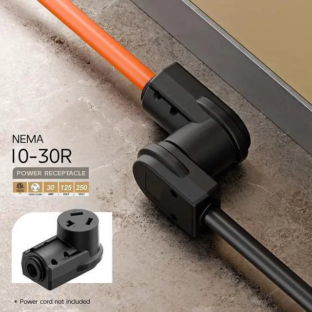 Alt view image 6 of 7 - NEMA 10-30R Plug,10-30 30A/125/250V Female Connector, (ETL Certified) 30Amp 125/250Volt Cord End Socket, Female 30A Dryer Receptacle, Heavy Duty, Black Color