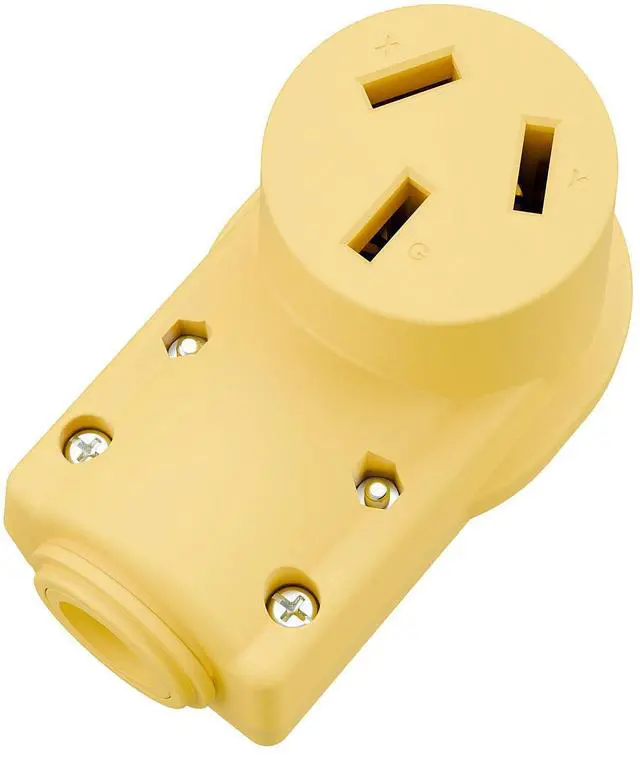 Main image of NEMA 10-50R Plug,10-50 50A/125/250V Female Connector, (ETL Certified) 50Amp 125/250Volt Cord End Socket, Female 50A Dryer Receptacle, Heavy Duty, Yellow Color