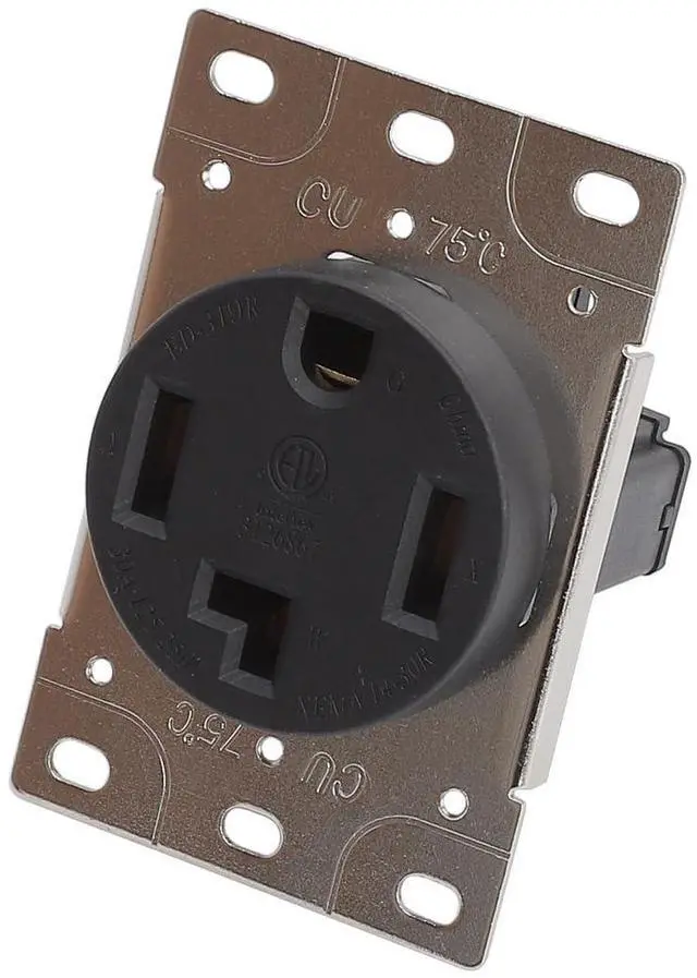 Main image of NEMA 14-30R 30 Amps 125/250V 2 Pole 3 Wire Flush Mounting Receptacle, ETL Listed Straight Blade Power Outlet for Welder/Generator, Heavy Duty Industrial Grade, Grounding