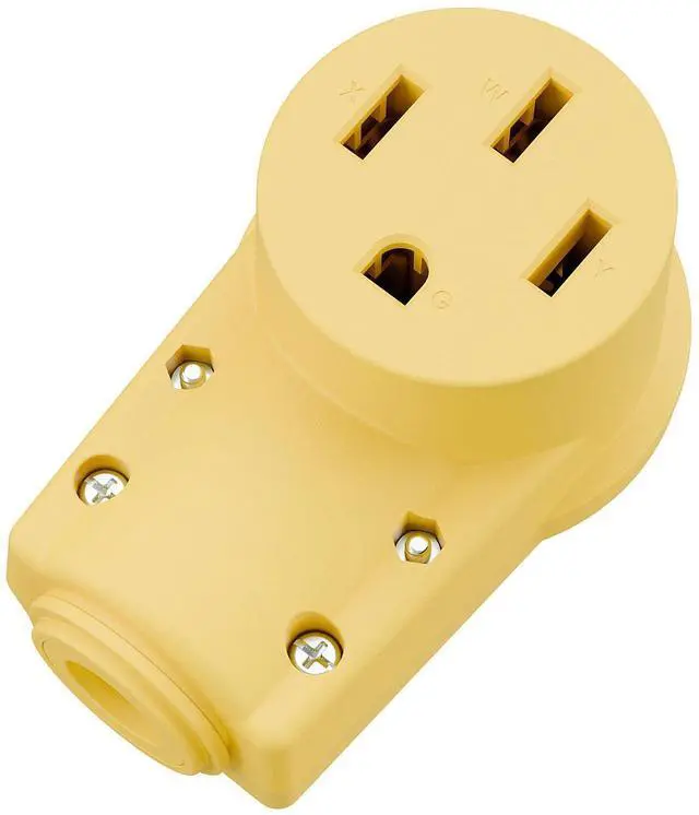 Main image of NEMA 14-50R Plug,14-50 50A/125/250V Female Connector, (ETL Certified) 50Amp 125/250Volt Cord End Socket, Female 50A Dryer Receptacle, Heavy Duty, Yellow Color