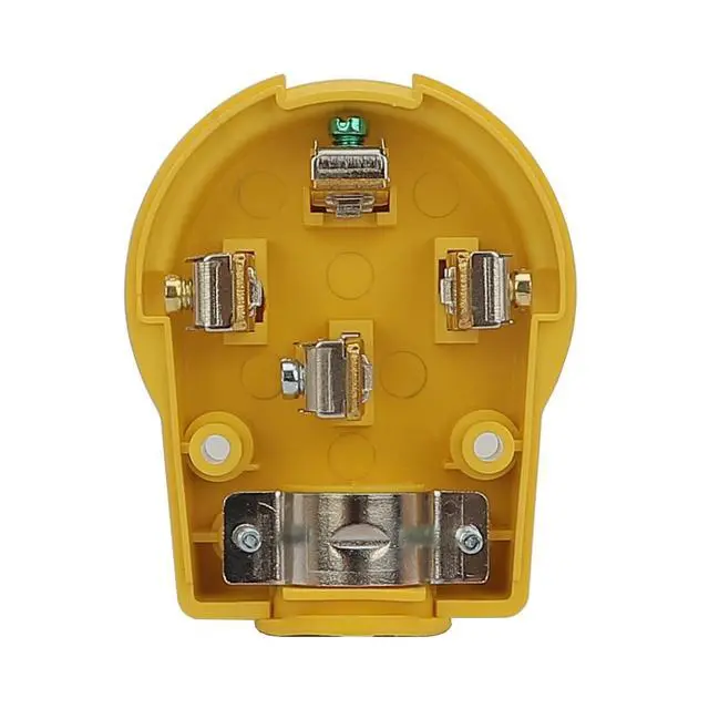 Alt view image 4 of 6 - Nema 14-30P Plug 30 Amp 125/250 Volt Angle Plug, 3 Pole 3 Wire Grounding Straight Blade Plug for Dryer and Ranges, Work with Cable OD Max. 1.0 Inch Yellow