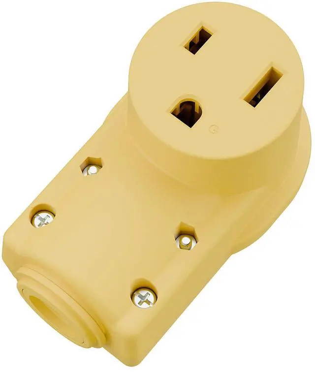 Main image of NEMA 6-50R Plug,6-50R 50A/250V Welder Female Socket,(ETL Certified) 50Amp 250Volt Cord End Receptacle For Welders & Driers, Heavy Duty Welder 3-Prong, Yellow Color