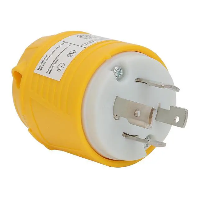 Alt view image 2 of 5 - Nema L14-30P 30A 125/250V 3 Pole 4 Wire Industrial Grade Locking Male Plug, Industrial Twist Lock L14-30 30-Amp Locking Plug. Yellow