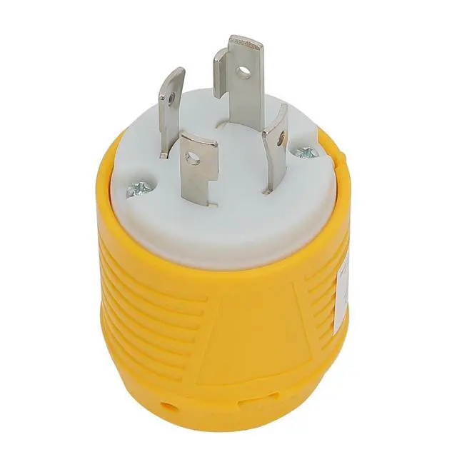 Alt view image 4 of 5 - Nema L14-30P 30A 125/250V 3 Pole 4 Wire Industrial Grade Locking Male Plug, Industrial Twist Lock L14-30 30-Amp Locking Plug. Yellow