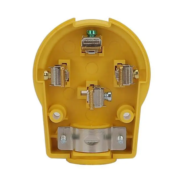 Alt view image 4 of 6 - Nema 14-50P 50 Amp 125/250 Volt Angle Plug, 3 Pole 3 Wire Grounding Straight Blade for Dryer and Ranges, Works with Cable OD Max. 1.0 Inch Yellow