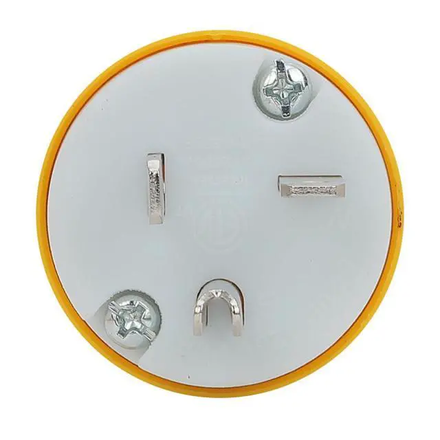 Alt view image 3 of 5 - USA 3-Prong Male AC Plug, ETL Nema 5-20P 3 Pole Straight T- Blade DIY Rewirable, 20A 125V USA 3Pin Connector, Nema 5-20 Male US 3Pole AC Power Plug, Yellow