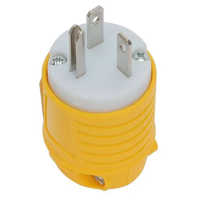 Alt view image 4 of 5 - USA 3-Prong Male AC Plug, ETL Nema 5-20P 3 Pole Straight T- Blade DIY Rewirable, 20A 125V USA 3Pin Connector, Nema 5-20 Male US 3Pole AC Power Plug, Yellow