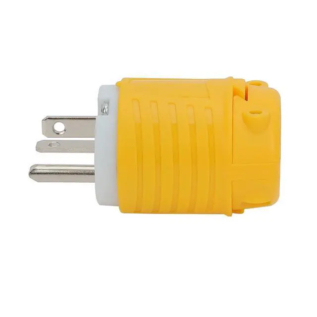 Alt view image 5 of 5 - USA 3-Prong Male AC Plug, ETL Nema 5-20P 3 Pole Straight T- Blade DIY Rewirable, 20A 125V USA 3Pin Connector, Nema 5-20 Male US 3Pole AC Power Plug, Yellow