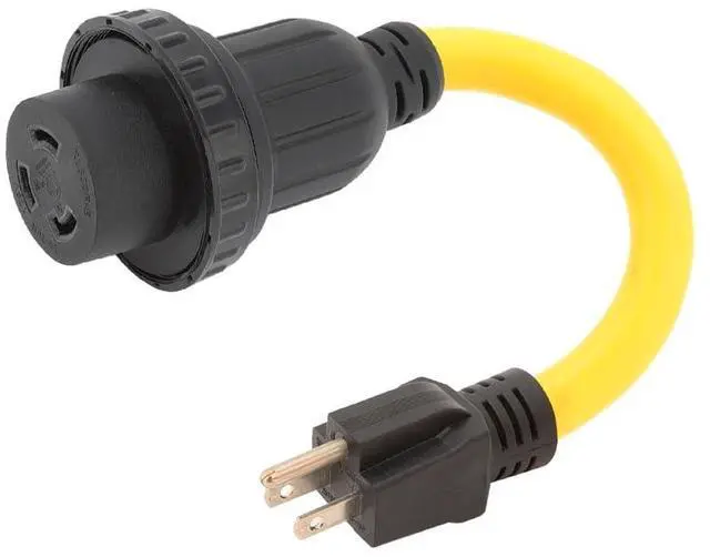Main image of Nema 5-15P to L5-30R Household 15A to 30A Generator Adapter Cord, Generator 30 Amp to 15Amp Household Adapter Cable, Heavy Duty STW 10AWG Length= 1Foot