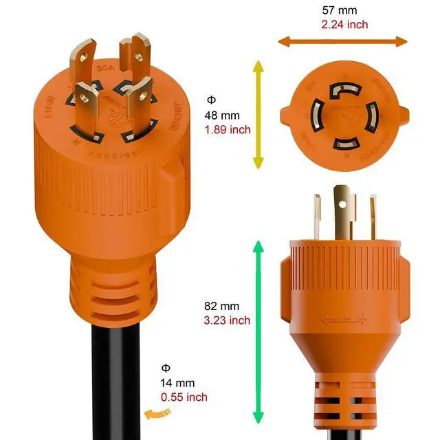 Alt view image 5 of 7 - Nema L14-30P Waterproof RV 30Amp Power Inlet Box and L14-30P Extension Cable 25FT, ETL Listed 30A Generator Power Inlet, Outdoor use L14-30 30A 125V 3750W Inlet Box with LED Light AC0068