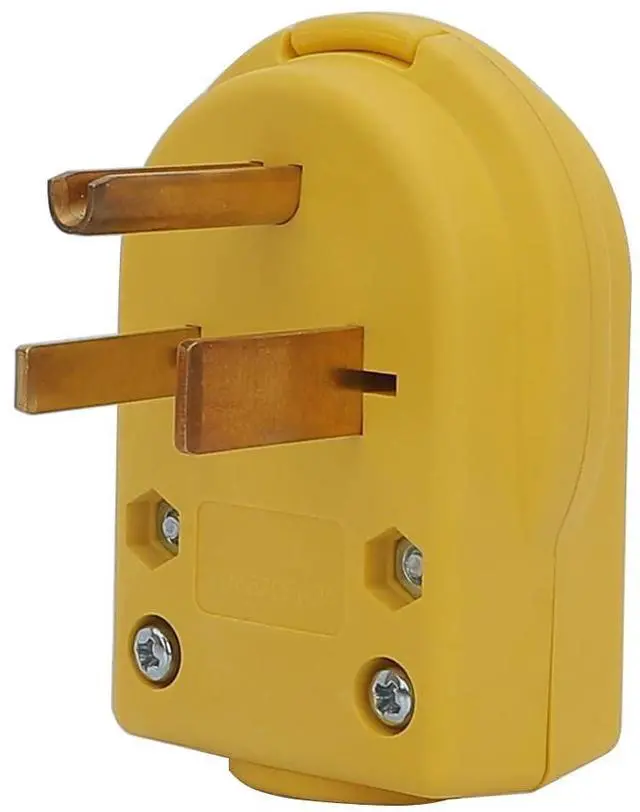Main image of Nema 6-50P Plug Welder Plug 50 Amp 250 Volt Angle Plug, 3 Pole 3 Wire Grounding Straight Blade Plug for Welders, Work with Cable OD Max. 1.0 Inch Yellow