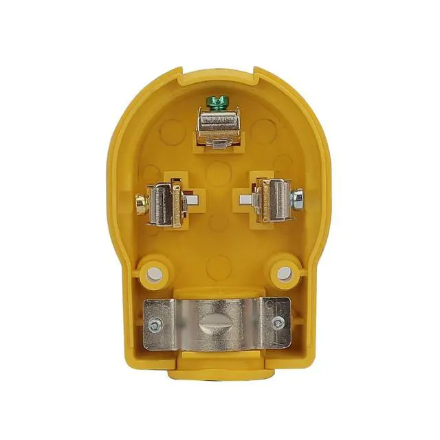 Alt view image 4 of 6 - Nema 6-50P Plug Welder Plug 50 Amp 250 Volt Angle Plug, 3 Pole 3 Wire Grounding Straight Blade Plug for Welders, Work with Cable OD Max. 1.0 Inch Yellow