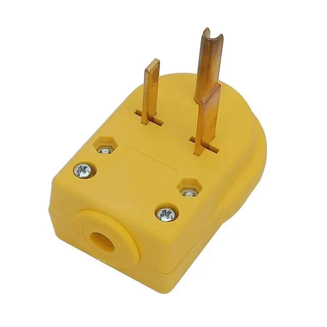 Alt view image 3 of 6 - Nema 6-50P Plug Welder Plug 50 Amp 250 Volt Angle Plug, 3 Pole 3 Wire Grounding Straight Blade Plug for Welders, Work with Cable OD Max. 1.0 Inch Yellow