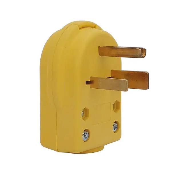 Alt view image 2 of 6 - Nema 6-50P Plug Welder Plug 50 Amp 250 Volt Angle Plug, 3 Pole 3 Wire Grounding Straight Blade Plug for Welders, Work with Cable OD Max. 1.0 Inch Yellow
