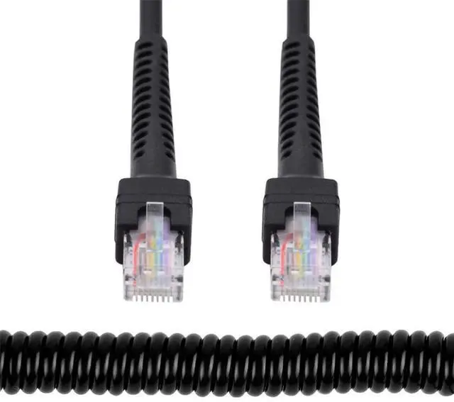 Main image of RJ45 Stretch Coiled Cable Cat6 8P8C UTP LAN Ethernet Network Patch Extension Cable 6.56FT/2.0M