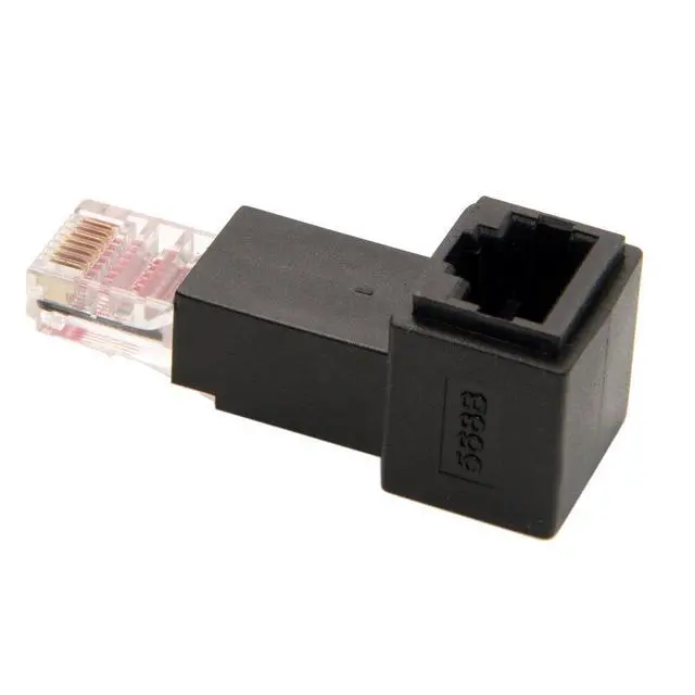 Alt view image 2 of 7 - Up Angled 90 Degree 8P8C FTP STP UTP Cat 5e Male to Female LAN Ethernet Network Extension Adapter