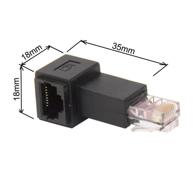 Alt view image 3 of 7 - Right Angled 90 Degree 8P8C FTP STP UTP Cat 5e Male to Female LAN Ethernet Network Extension Adapter