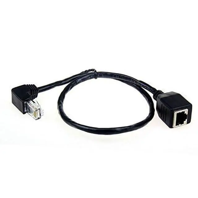 Alt view image 2 of 7 - Down Angled 90 Degree 8P8C FTP STP UTP Cat 5e Male to Female LAN Ethernet Network Extension Cable 50cm