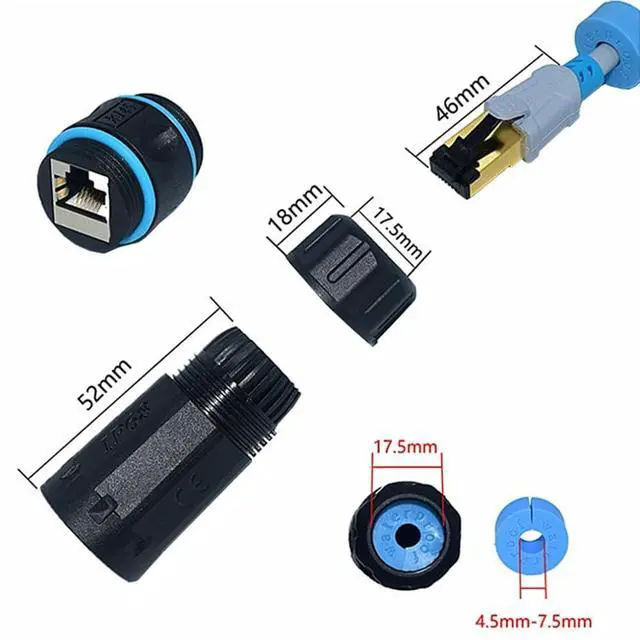 Alt view image 5 of 7 - IP68 Waterproof M20 Locking UTP STP RJ45 to CAT6 Networking Patch Extension Adapter Coupler