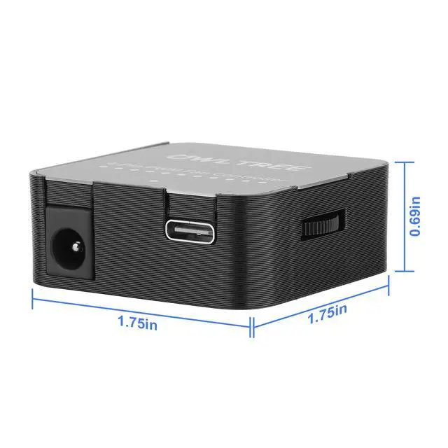 Alt view image 6 of 6 - 12V 4 Pin PWM Fan Speed Controller PC Fan Hub 6 Fans Supported, Powered by Type-C PD3.0 QC 3.0 and DC 5521 with Max Total 60W Output