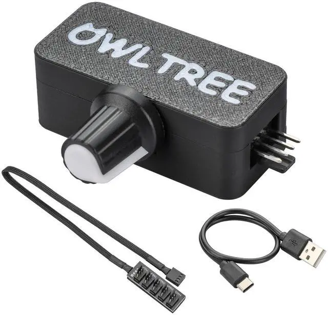 Main image of 4 Pin 12V PWM Fan Controller with Type C USB Power Cable and 4Pin 5 Way PWM Fan Splitter Hub,PWM Fan Speed Controller with 15-18W, 1.2-1.5A Output, 5V Input